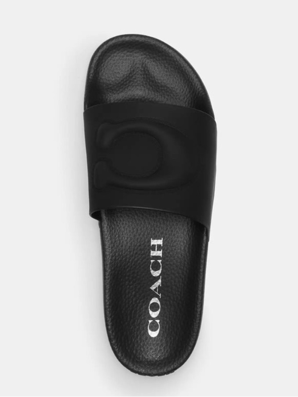 Coach Black Logo-Embossed Slide Sandal